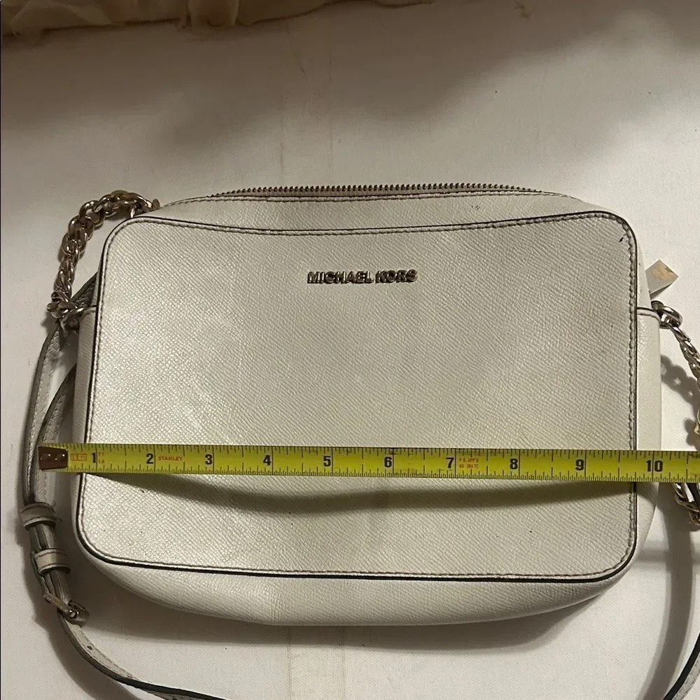 Michael Kors White Crossbody Bag with Gold Details
